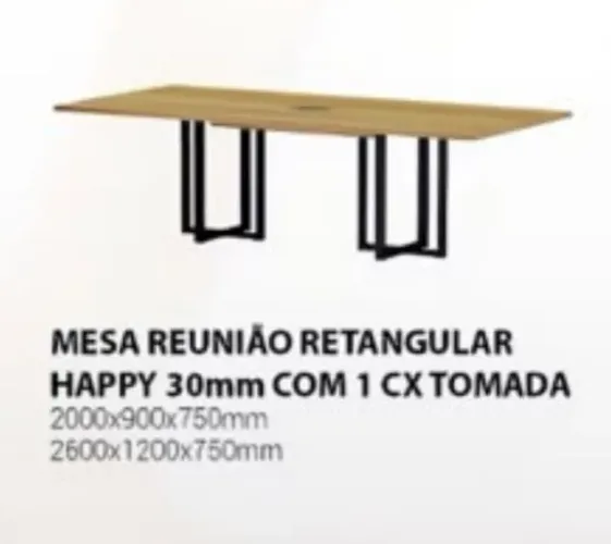 Mesa de reunião 1 caixa de tomada