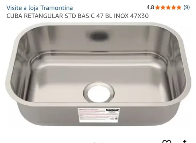 Cuba retangular inox cozinha Tramontina