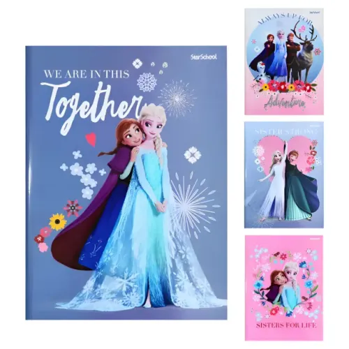 Kit 4 Caderno Brochurão 80 Folhas Frozen Desenho Animado