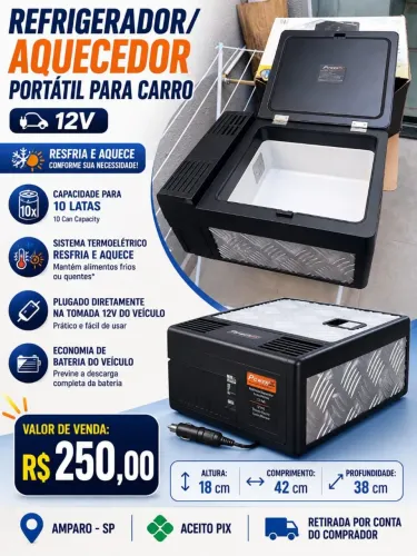 Refrigerador/aquecedor portátil para carro 