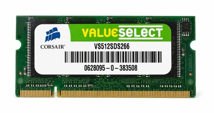Memória RAM 512MB Corsair Value Select DDR 266MHz para Notebook VS512SDS266