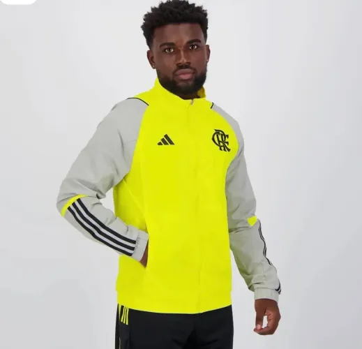 Jaqueta Corta-Vento Adidas Flamengo CRF Amarela - Original