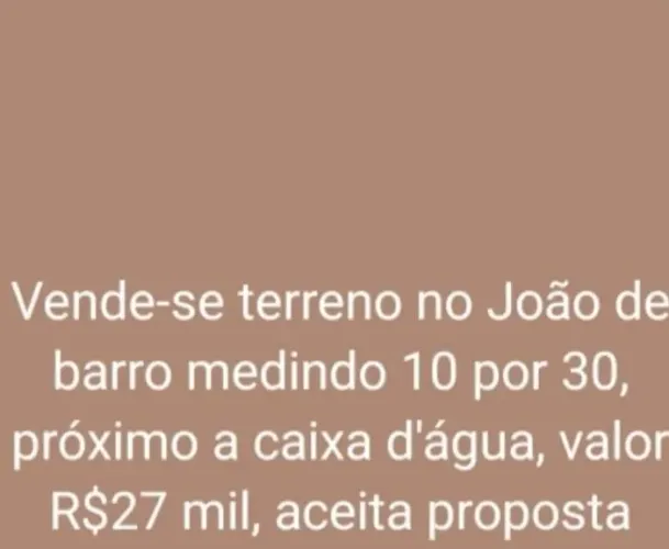 Terreno no João de barro 10×30