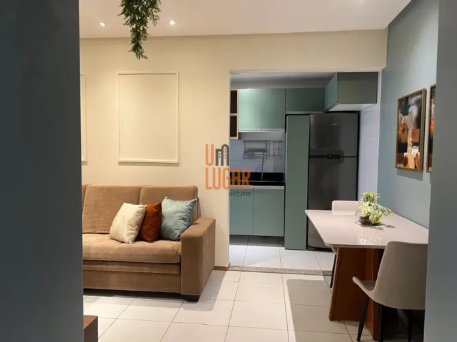 Um Lugar Imóveis aluga apartamento mobiliado com 69 m², 2 quartos e 1 vaga de garagem no E