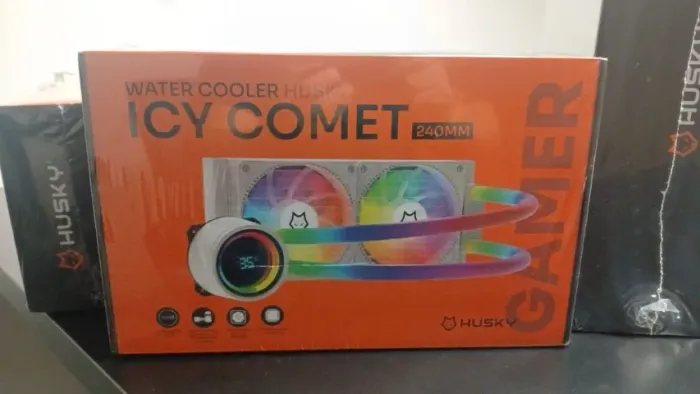 Water cooler Husky ARGB 240mm Branco,Rgb nas mangueiras e marcador temperatura na bomba, n