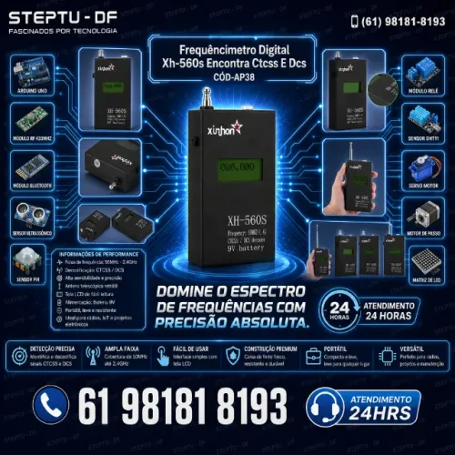 Frequencimetro Digital Xh-560s Encontra Ctcss E Dcs Arduino Automação Robotica COD-AP38