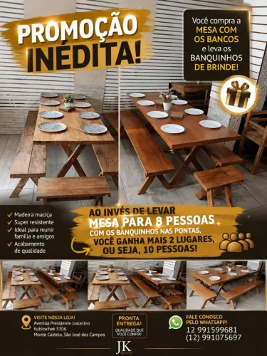 Mesa nova rústica para restaurante lanchonete Bar
