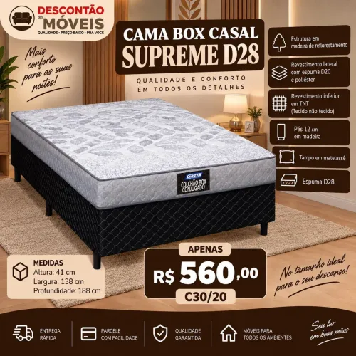 Cama de casal supreme espuma D28