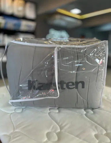 EDREDOM TOM CINZA SUPER KING 200 FIOS 100% ALGODÃO KARSTEN