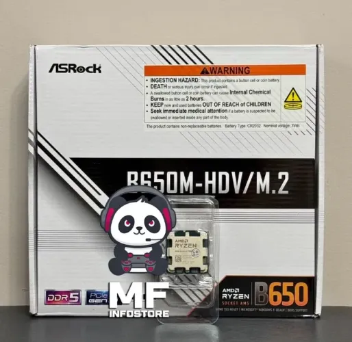 Kit AM5 Placa Mãe B650M-HDV ASRock + Ryzen 5 7500F