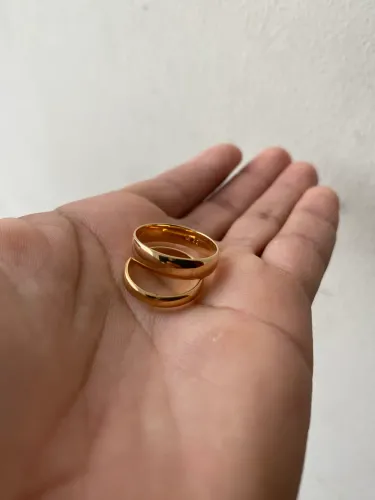 Par de aliança banhado a 18K