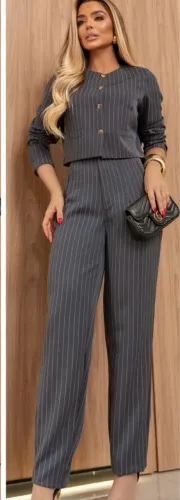 Conjunto alfaiataria risca de giz
