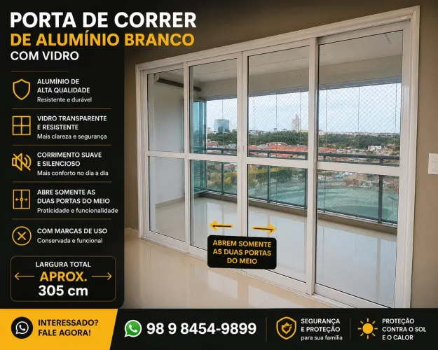 Porta de varanda em alumínio