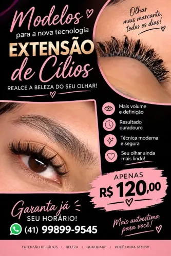 Extensão de cílios.