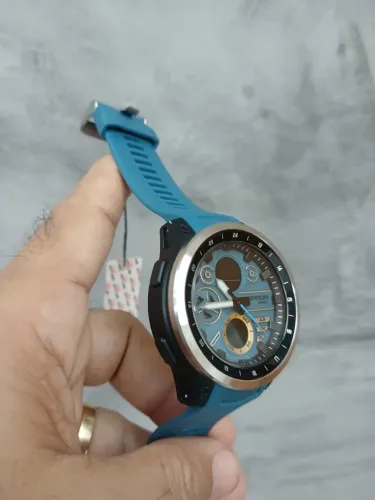 relógio masculino SANDA Esportivo Azul - Dual Time (Analógico e Digital) - Novo!
