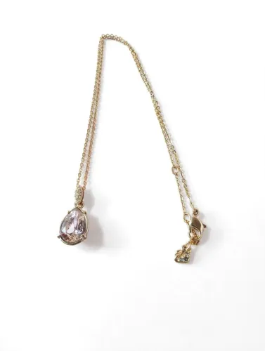 Corrente Cristal Swarovski com gota rosa