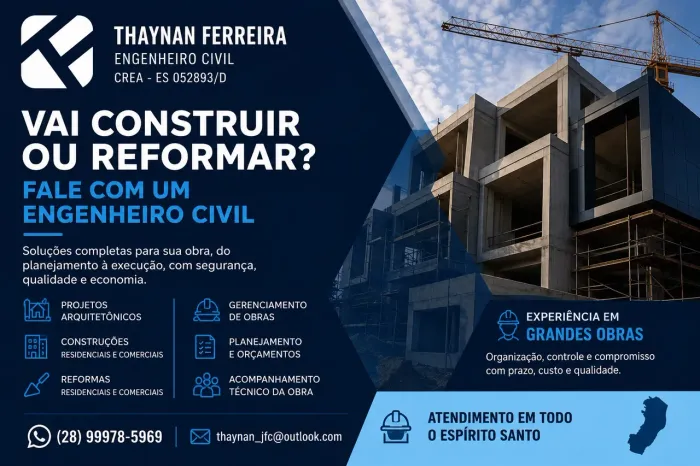 VAI CONSTRUIR OU REFORMAR? FALE COM UM ENGENHEIRO CIVIL