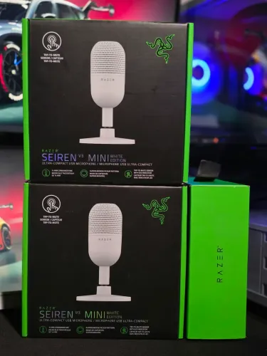 Microfone Razer Seiren V3 Mini Branco - USB Condensador - Novo e Lacrado