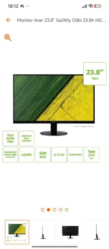 Monitor acer 120hz Full HD ips