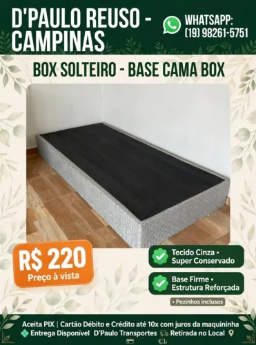 Base cama Box Solteiro
