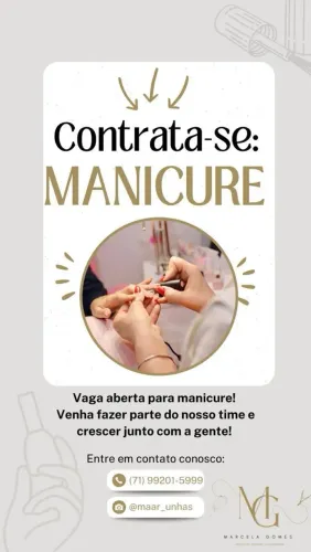 Vaga de manicure disponível em São Marcos