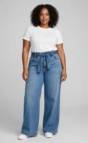 Calça pantalona jeans 44