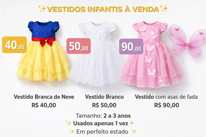 Vestido de festa e batismo