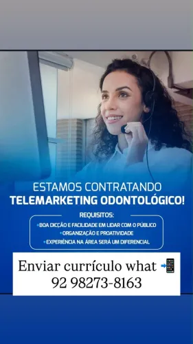 VAGA ABERTA PARA RECEPCIONISTA+ TELEMARKETING