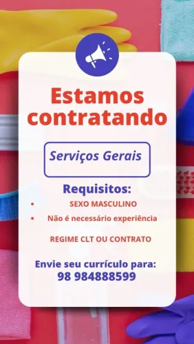 VAGA PARA SERVIÇOS GERAIS 