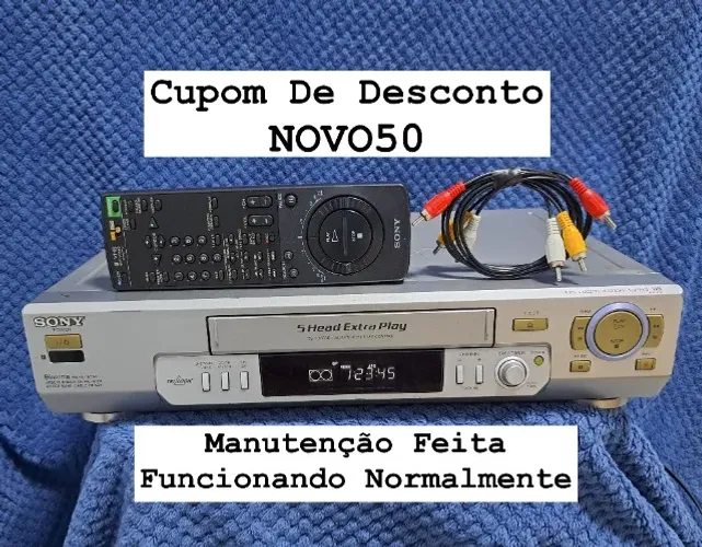 Video Cassete SONY 5 Cabeças Com Controle Remoto - SLV-EX5S