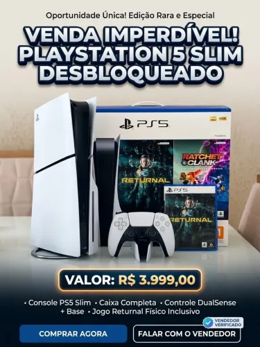 PlayStation 5 slim mídia física 1tb | desbloqueado 13.42