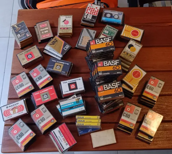 FITAS K7 Deck várias marcas (LOTE com 128 fitas) ver lista.
