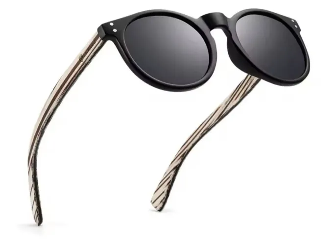 Oculos de Sol HuWood Excelente Qualidade Com Armação Bambu com detalhes Lentes Polarizadas