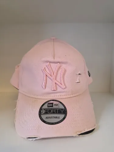 Boné New Era 9FORTY Yankees Rosa Destroyed - Ajustável - Original