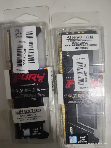 Vendo 64 Gigabytes de Memória RAM Kingston Fury RGB 3600Mhz