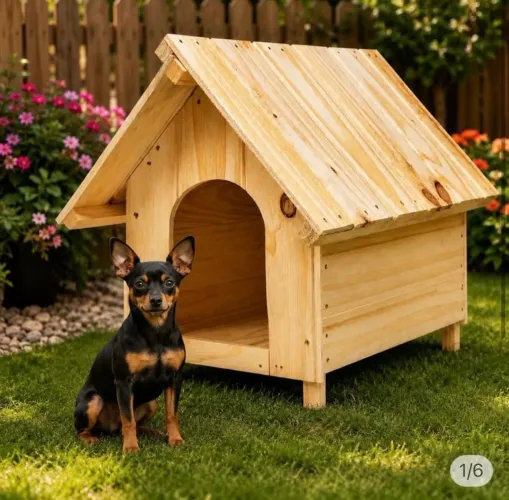 Casa de madeira para cachorro