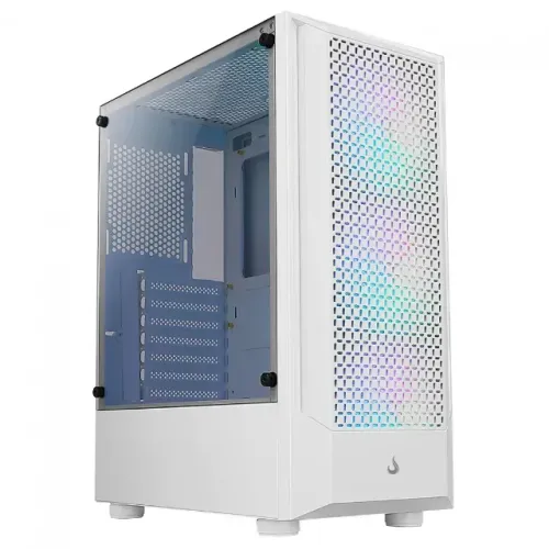 Gabinete Gamer Rise Mode Wave, Mid Tower, Vidro Temperado Branco - NOVO