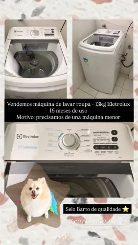 Vendo Máquina de lavar roupa eletrolux 13Kg - 16 meses de uso apenas!