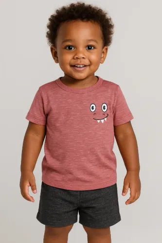 Conjunto Infantil Dino Vinho Tam 1 Moletinho