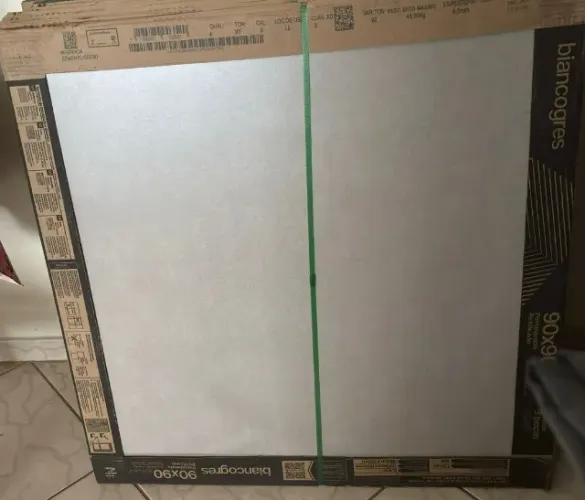 Porcelanato Cimentício Acetinado Interno Borda Reta 90X90cm Cemento Grigio Biancogres