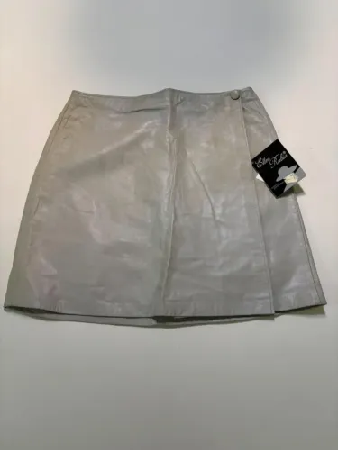 saia de couro cinza transpassada vintage nunca usada tam P