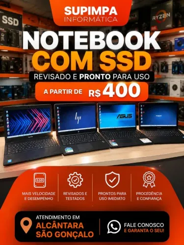 Notebook com ssd revisado a partir de R$400