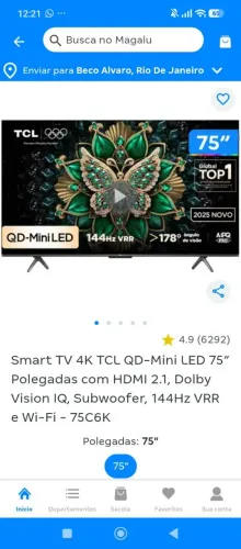 Tv 75" TCL C6k