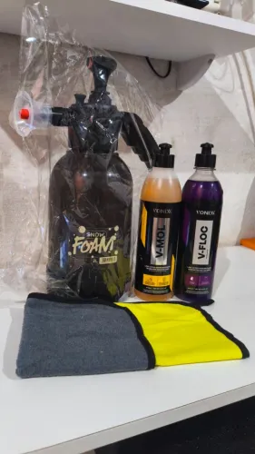 Kit Lavagem Detalhada Vonixx + Pulverizador Snow Foam Manual 2L + Microfibra