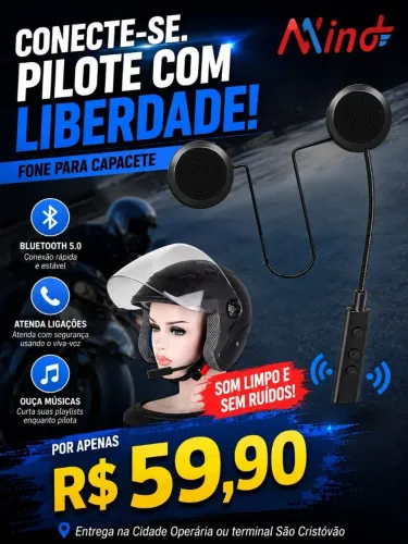 Fone para capacete