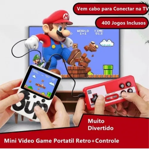 Mini Game Portatil Sup Game Box 400 Jogos Tela 3 Com Controle 