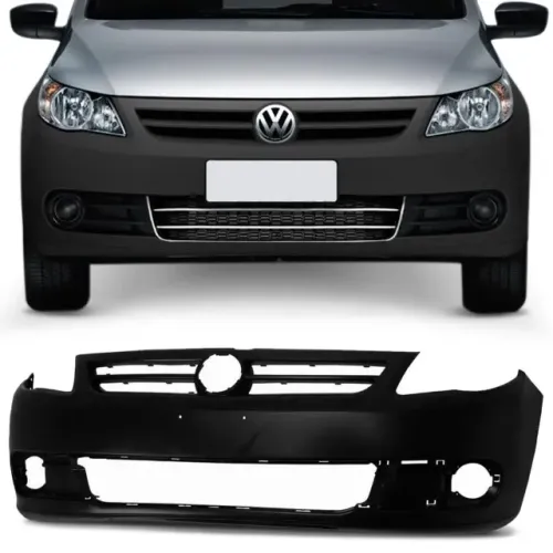 Parachoque Volkswagen Gol G5 2009 à 2013 - Furo Farol Auxiliar - Preto Liso - Lumax
