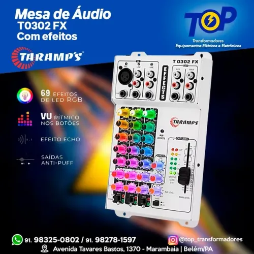 Mesa de som taramps t0302 fx multicolor rgb