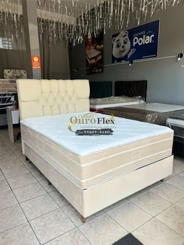 Colchão cristal molas ensacadas mais box 