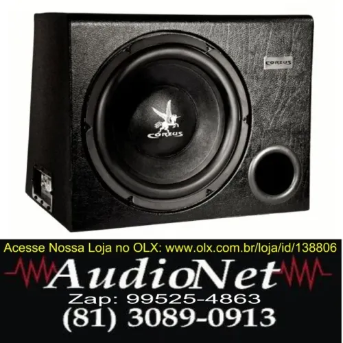 Caixa sub Amplificada Corzus Cxs200 12'' Pol 200w Rms Sub Grave Som Automotivo Carro